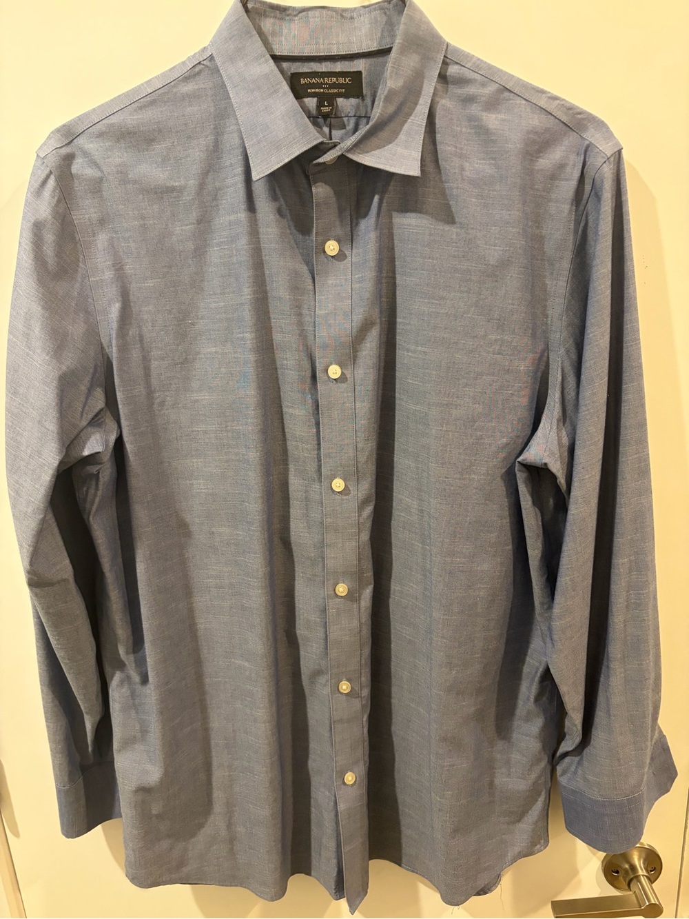 Banana Republic Men's Gray Long-Sleeve Dress Shirt